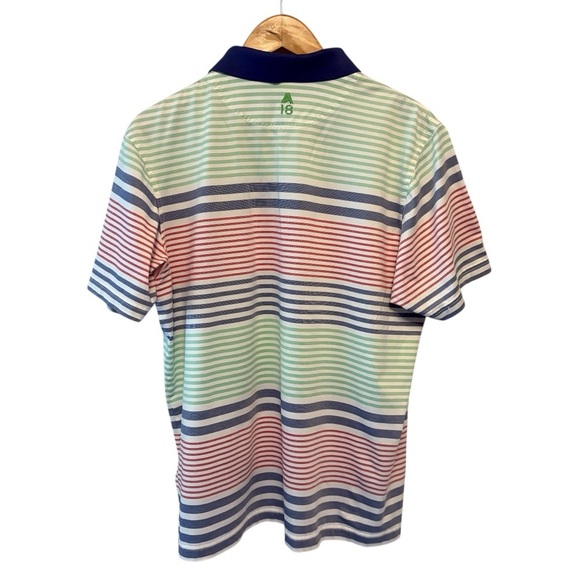 Aristo Pullover Striped Short Sleeve Polo Collared Shirt, Men's Size Medium - Picture 3 of 13